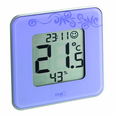 TFA 30.5021.11 Style - digital thermo-hygrometer with clock (lilac)