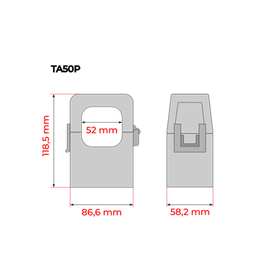 SACI TA50P - kompaktný prúdový trasformátor s deleným jadrom (Ø52mm)