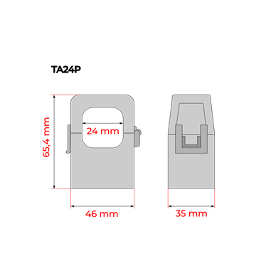 SACI TA24P - prúdový transformátor s deleným jadrom (Ø24mm)