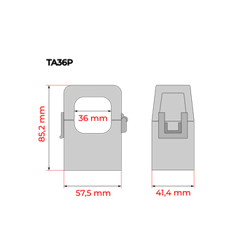 SACI TA36P - prúdový transformátor s deleným jadrom (Ø36mm)